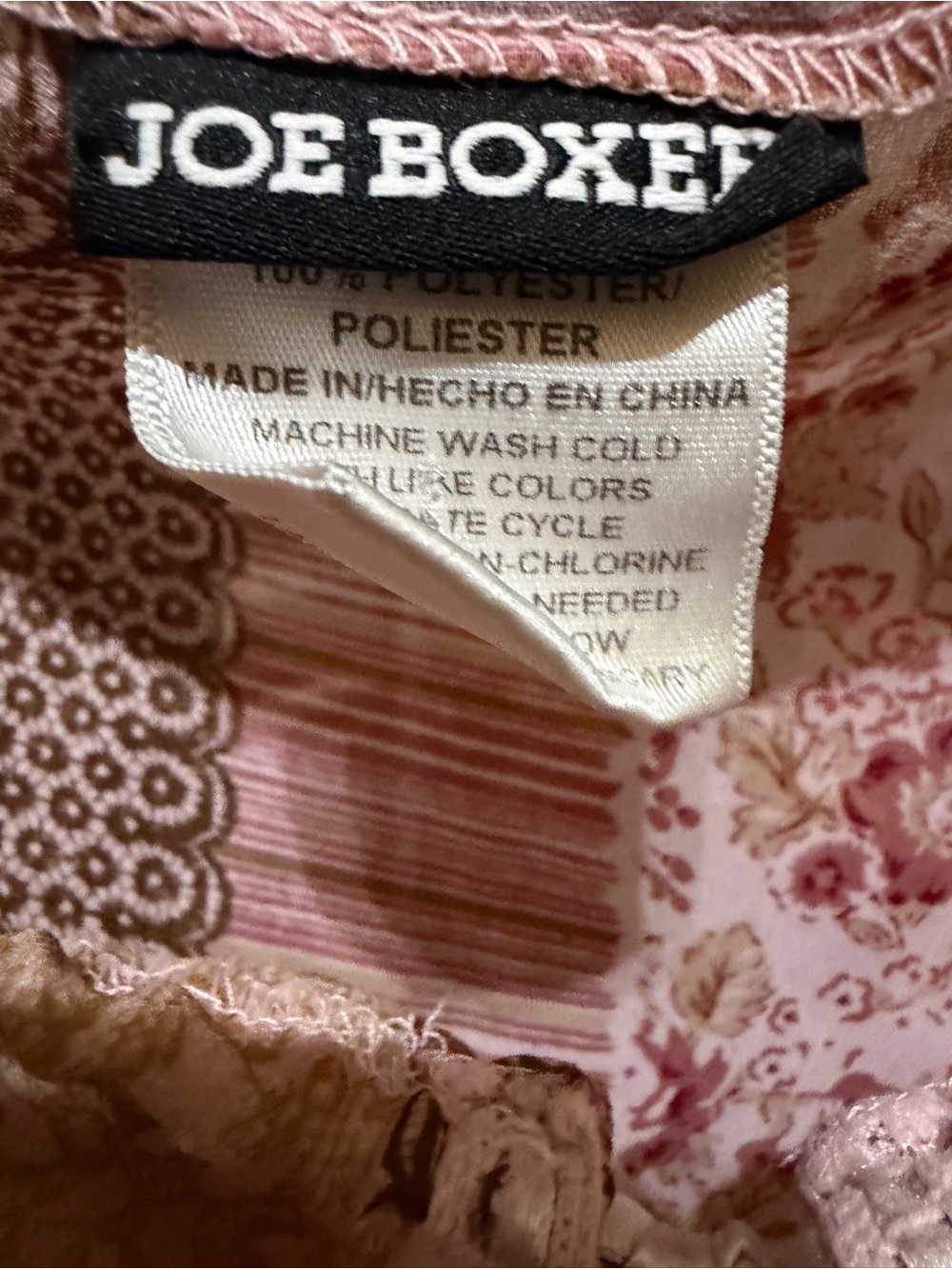 Joe Boxer Pink & Beige Patchwork Tie-Front Boho Blouse - Picture 3 of 5